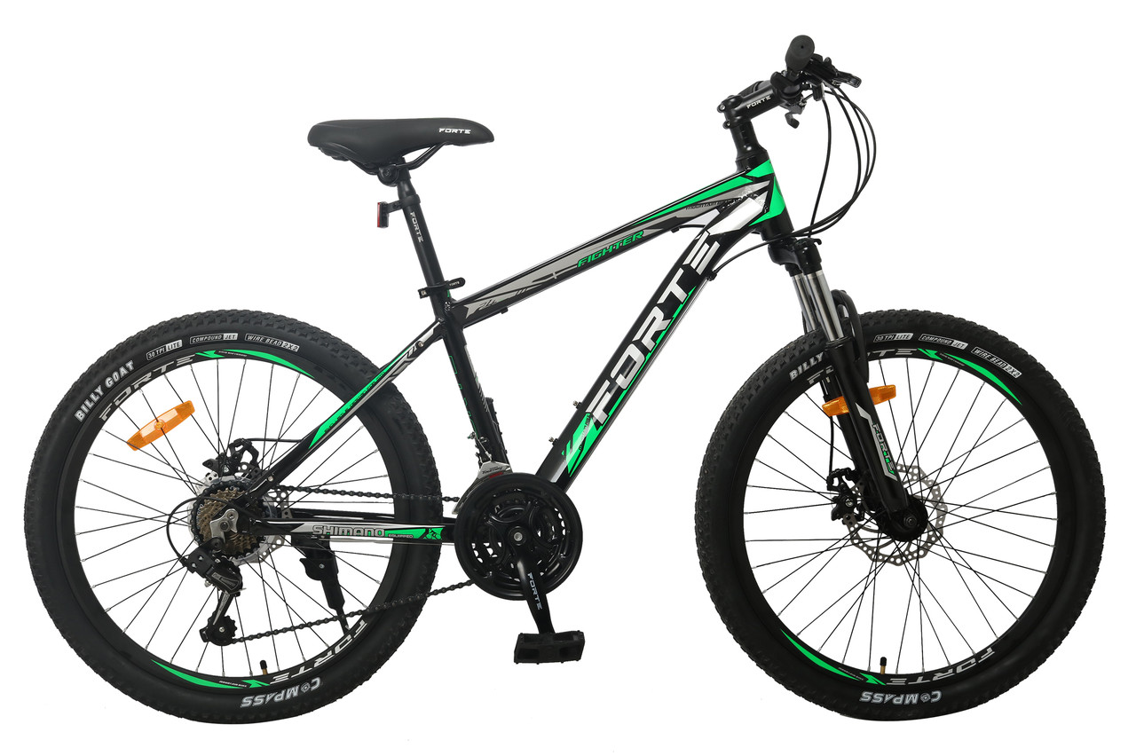 Велосипед Forte Fighter МТВ 24"/15" (117109) чорно-зелений