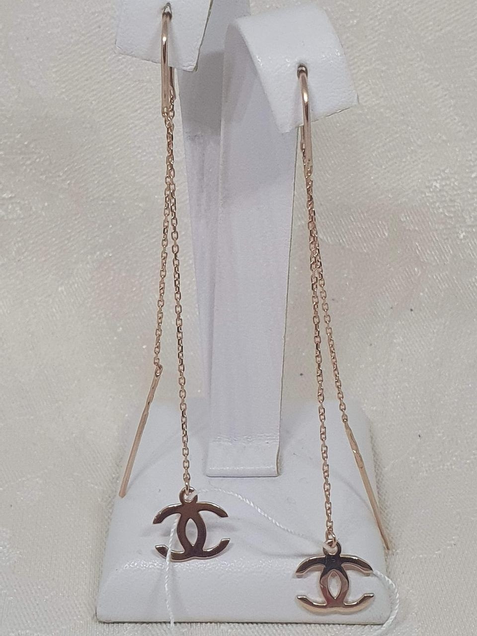 Золоті сережки-протяжки. 580126