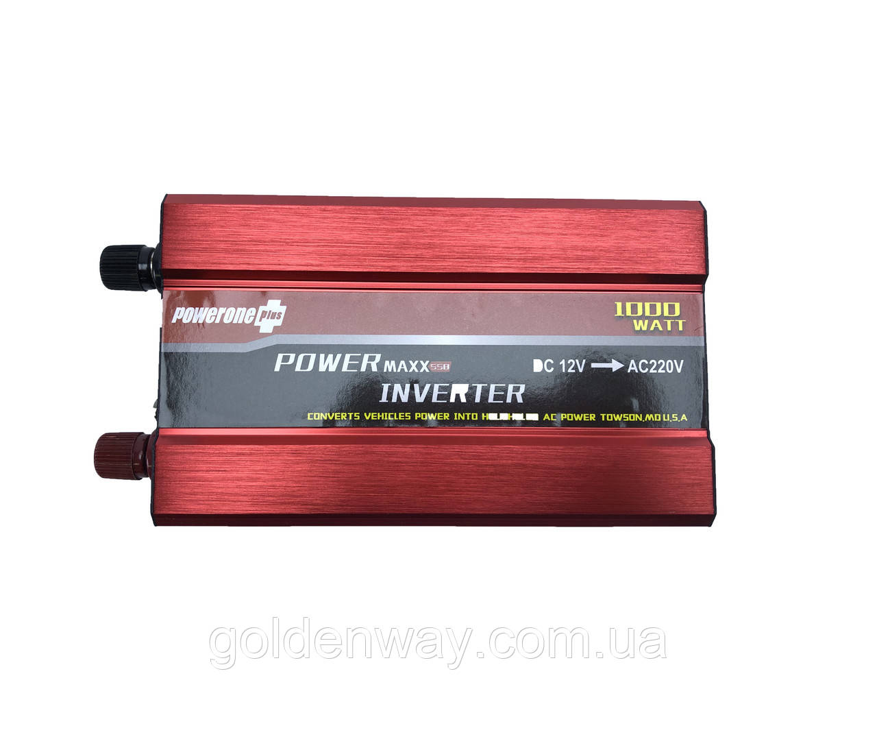 Автомобільний перетворювач напруги інвертор POWERONE plus з 12 V на 220 V AC/DC 1000W 1000 Вт із вольтметром, фото 1
