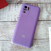 Чехол Silicone case Full для Xiaomi Redmi Note 10 Light Violet (Сиреневый)