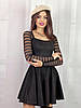 Жіноче ошатне плаття із замші чорний 38 розмір, фото 8