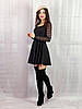 Жіноче ошатне плаття із замші чорний 38 розмір, фото 3