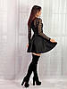 Жіноче ошатне плаття із замші чорний 38 розмір, фото 5