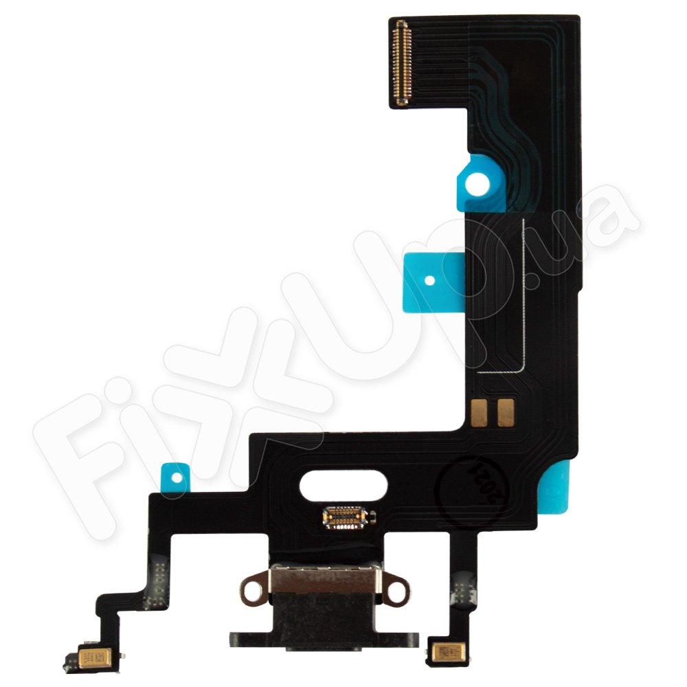 Шлейф для iPhone XR (5.8) з мікрофоном і роз'ємом зарядки, колір чорний