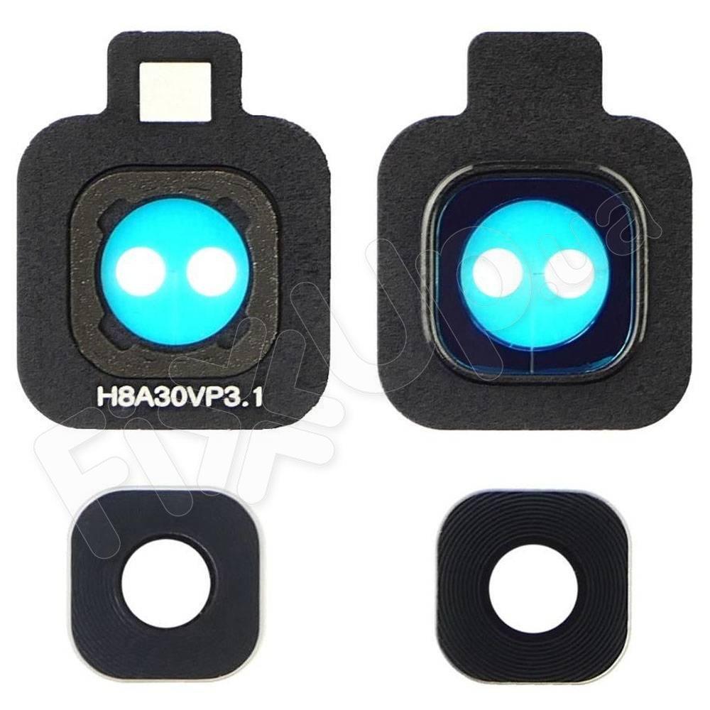 Скло камери для Samsung J415F Galaxy J4 Plus 2018, з рамкою, колір чорний