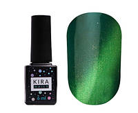 Гель-лак Kira Nails Cat Eye №005 (сине-зеленый, магнитный), 6 мл