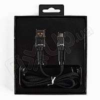 Кабель Micro-USB Aspor A135 Nylon 2.4A, цвет черный, 1.2 м