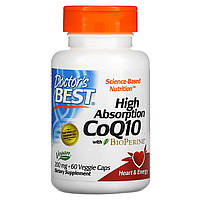 Коэнзим Q10 с биоперином Doctor's Best "High Absorption CoQ10 with BioPerine" 200 мг (60 капсул)