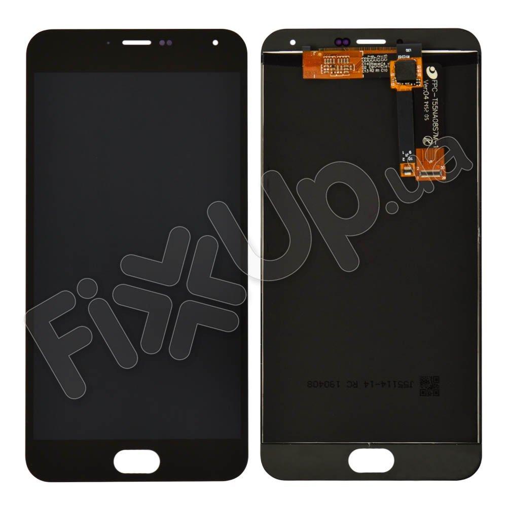 Дисплей для Meizu M2 Note з тачскріном в зборі, чорний шлейф, колір чорний