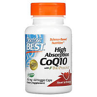 Коэнзим Q10 с биоперином Doctor's Best "High Absorption CoQ10 with BioPerine" 100 мг (60 капсул)