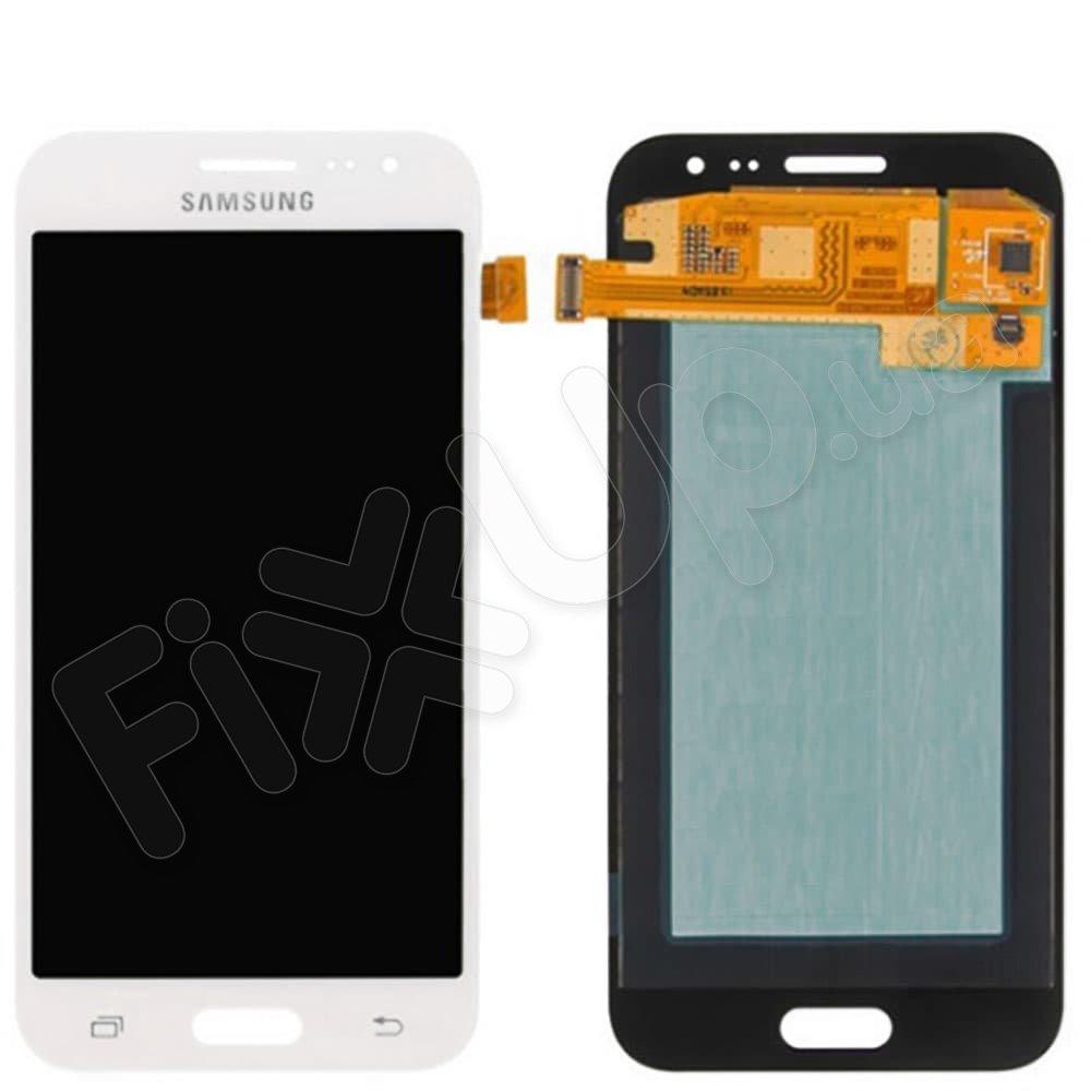 Дисплей для Samsung J200 J200G J200H J200Y J200F Galaxy J2 2015 с тачскрином, цвет белый, сервисный