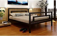 Кровать двуспальная металлическая BRIO-2 МК. Кровать кованая в спальню из металла в стиле лофт