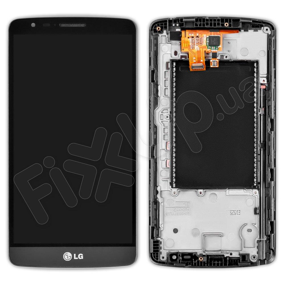 Дисплей LG G3 Stylus D690 з тачскріном в зборі, з рамкою, колір сірий