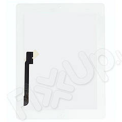Тачскрін (сенсор) зі склом і кнопкою для New iPad 3, iPad 4, колір білий