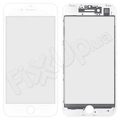 Скло корпусу для iPhone 7 (4.7) з рамкою, колір білий