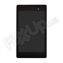 Дисплей Asus ME571K Google Nexus 7 с тачскрином и рамкой в сборе (2013) rev. 2 (версия 3G), цвет чер