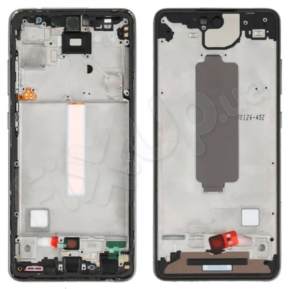 Рамка (середня частина) для дисплея Samsung A525 Galaxy A52 2020, колір чорний