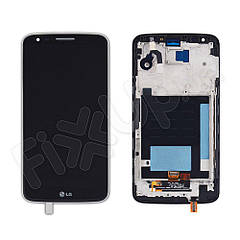 Дисплей LG G2 D802 (D805) с тачскрином в сборе, в рамке (цвет черный)