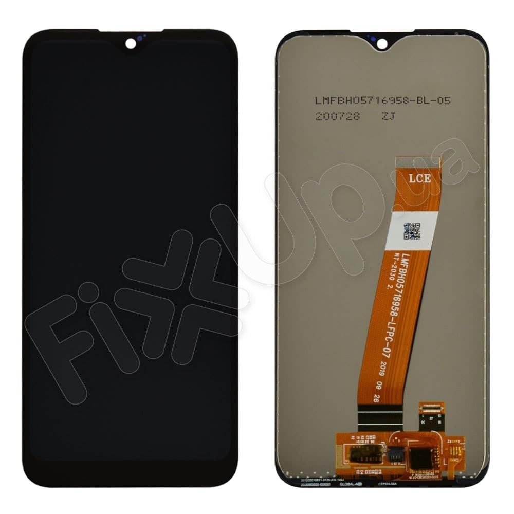 Дисплей для Samsung A015F /DS Galaxy A01 з тачскріном в зборі, колір чорний, оригінал з заміненим склом,