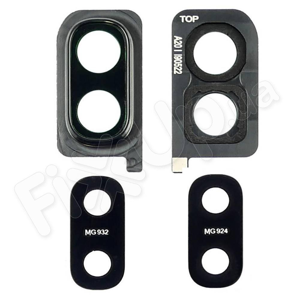 Скло камери для Samsung A305 Galaxy A30 2019, з рамкою, колір сірий