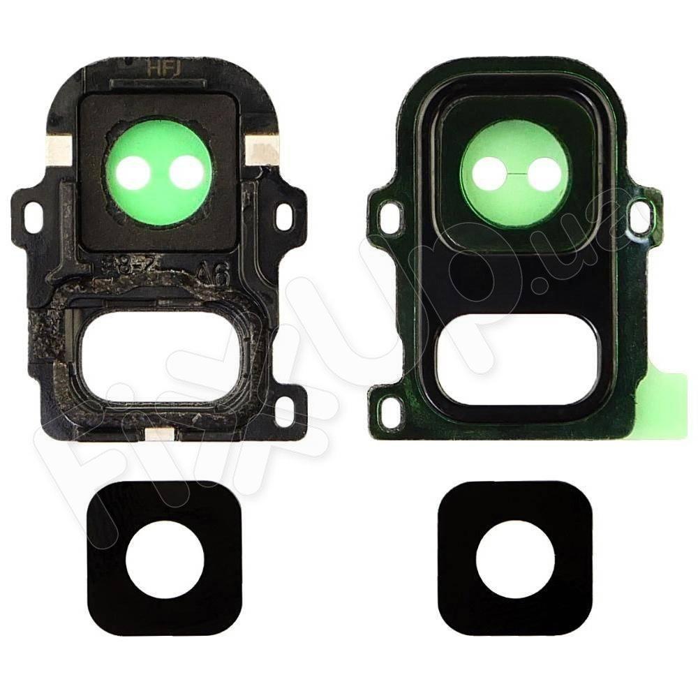 Скло камери для Samsung A600F Galaxy A6 2018, з рамкою, колір чорний