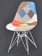 Стул Pascal WT-ML Пэчворк №1 patchwork на белых ножках, дизайн Eames & Ray Eames