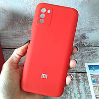 Чехол Silicone case Full Camera для Xiaomi Poco M3 Red (Красный)