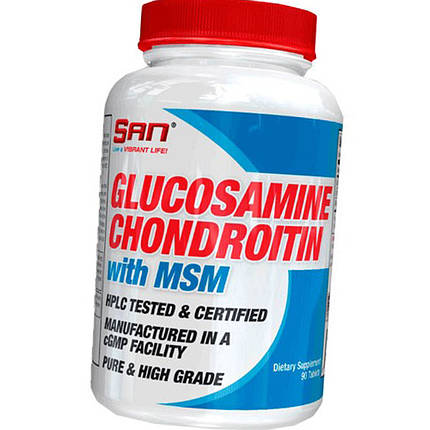 Для суглобів і зв'язок SAN Glucosamine Chondroitin MSM 90 таб, фото 2