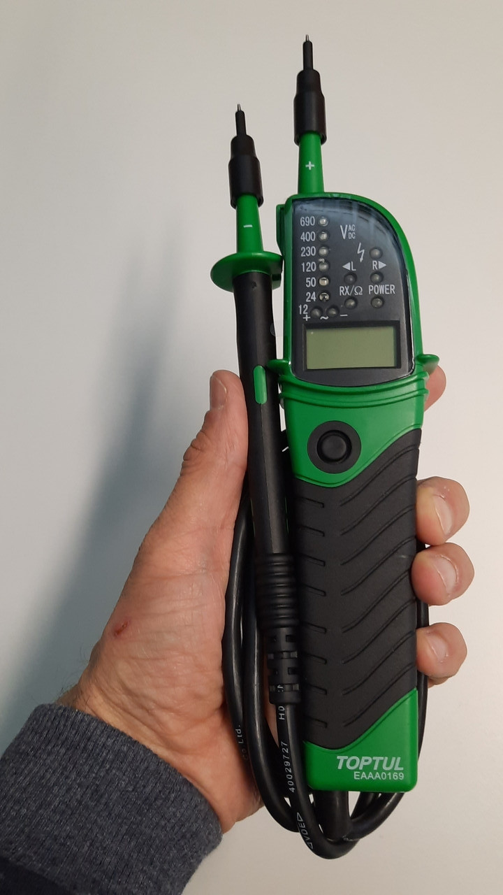 Тестер напруги мультифункціональний з цифровим дисплеєм 12~690V AC/DC EAAA0169 TOPTUL