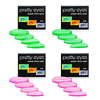 Pretty Eyes Набор валиков 4 пары S1-Xl1 зеленые/розовые