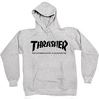 Худі Thrasher Skateboard Magazine сіре з принтом Трашер Магазин Кофта з капюшоном Кенгуру Трешер Скейтборд