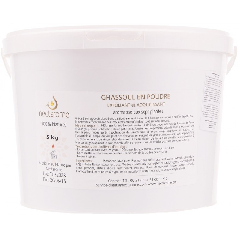 Гассул (рассул), збагачений 7 травами (марокканська вулканічна глина) ,5 кг,Nectarome