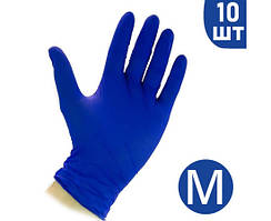 Рукавички нітрилові сині 10 шт М