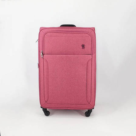 Набір з трьох валіз NURI Elite pink на 4-х колесах, матеріал міцна тканина, фото 2
