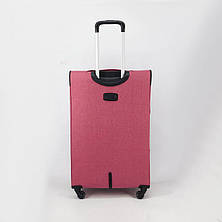 Набір з трьох валіз NURI Elite pink на 4-х колесах, матеріал міцна тканина, фото 2