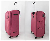 Набір з трьох валіз NURI Elite pink на 4-х колесах, матеріал міцна тканина, фото 2