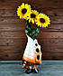 Ваза для квітів Мушля біло-помаранчева 35 см кераміка, фото 4
