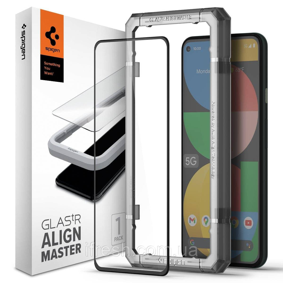 Захисне скло Spigen для Google Pixel 5a (5G) — Glas.tR AlignMaster Full Cover (1 шт.) (AGL03865), фото 1