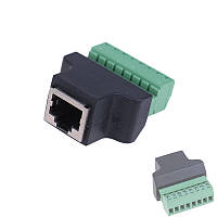Перехідник RJ45 8P8C вита пара роз'єм мама - клемники 8pin