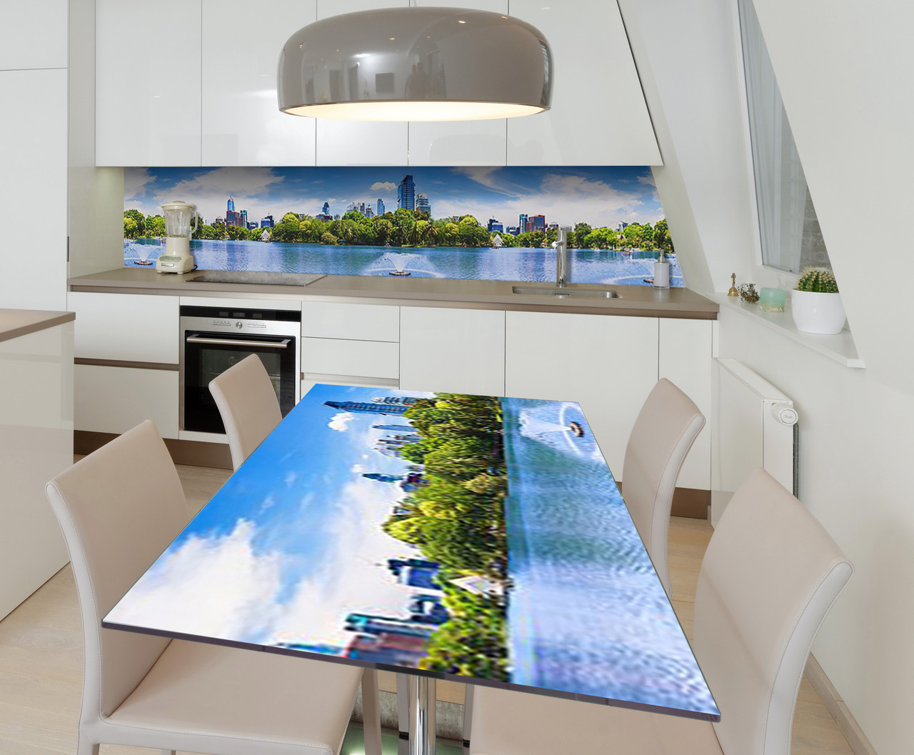 Наклейка Виниловая на Стол Zatarga "Городской Фонтан" 600х1200 Мм ...