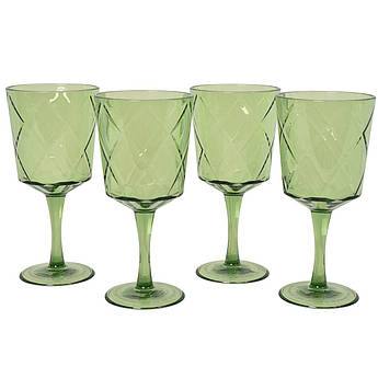 Набір зелених келихів для вина "Алмазні грані" Certified International, 4 шт.