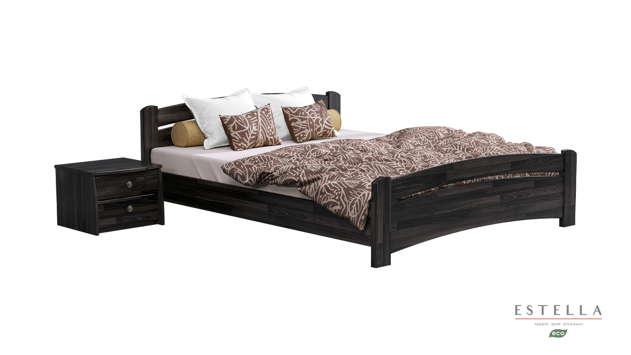 Двоспальне ліжко Estella Венеція дерев'яна 180х190 см венге