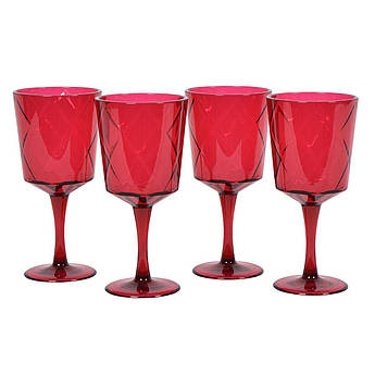 Набір келихів із акрилового скла в червоному кольорі "Алмазні грані" Certified International, 4 шт.