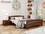 Дерев'яне ліжко двусальная Estella Венеція 160х200 см полторна в кольорі каштан, фото 3