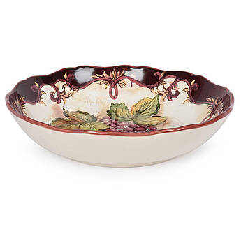 Салатник із кераміки великий із малюнком винограду "Секрети виноробів" Certified International