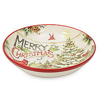 Объемный керамический салатник с новогодним рисунком "Прекрасное Рождество" Certified International