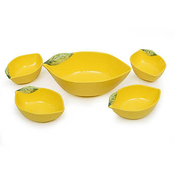 Набір із салатника та 4-х піал із меламіну у вигляді цитрусів "Аромат лимона" Certified International