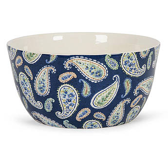 Салатник високий керамічний з візерунками "Сині квіти Богемії" Certified International