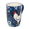 Глечик у темно-синьому кольорі з кераміки з малюнком птаха "Півень Індиго" Certified International, фото 3
