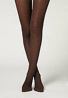 Calzedonia Жіночі колготи з візерунком  С/М  4689 коричневі